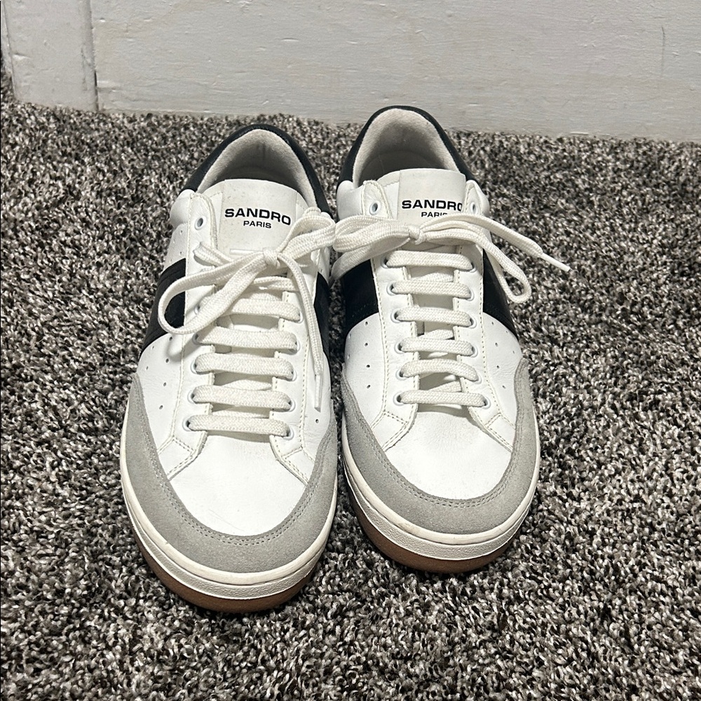 Sandro Women's Black and White Sneakers